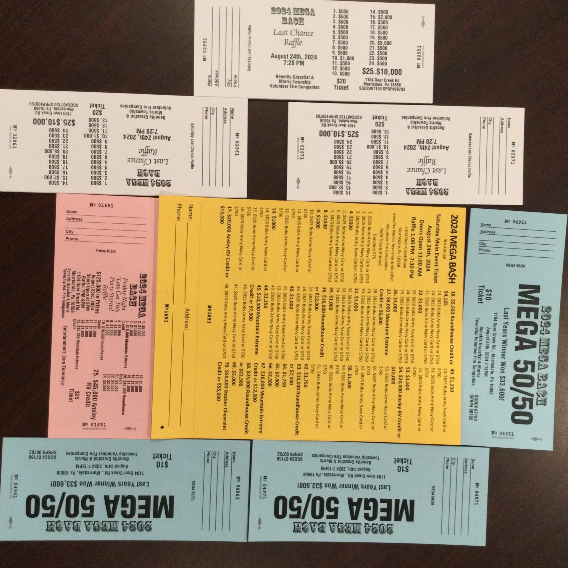 2024 Mega Bash Platinum Package Morris Township Volunteer Fire Company